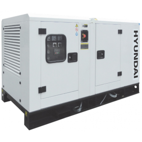 DHY45KSE Generator de curent trifazat cu motor Hyundai in 4 timpi,pornire electrica,44 kW,diesel,4 cilindri,insonorizat ,rezervor de 93 L