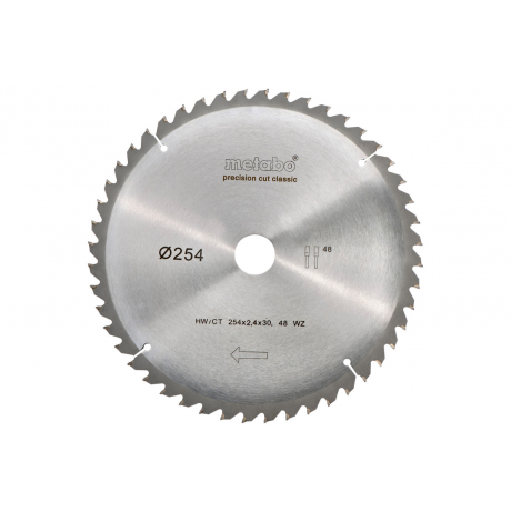 Panza Circular Precision  Metabo  Cut  HW/CT  254 x 30, 48 WZ 5° neg., classic (628061000)