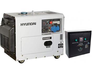 DHY6000SE Hyundai  Generator  de curent monofazic  , putere motor 5 kW , tip motorHyundai D400E , rezervor in baia de  ulei 1.6 l